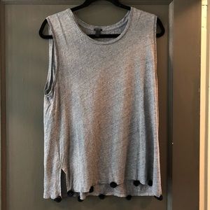 J.crew tank top with pom pom detail